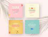 Summer Quotes Instagram Post Templates 4 Posts Mockup