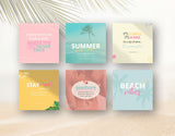 Summer Quotes Instagram Post Templates 6 Posts Mockup