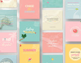 Summer Quotes Instagram Post Templates Multiple Posts Mockup