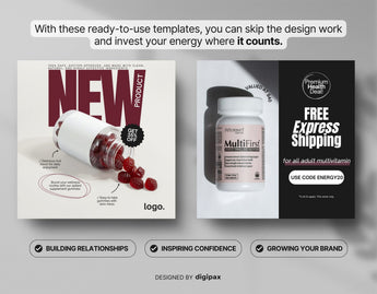 Supplements Static Meta Ad Templates Mockup