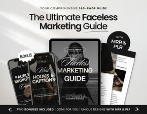 The Ultimate Faceless Marketing Guide with PLR & MRR Cover Mockup DigiPax