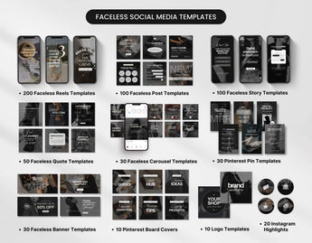 Ultimate Faceless Social Media Templates with PLR & MRR Mockup DigiPax