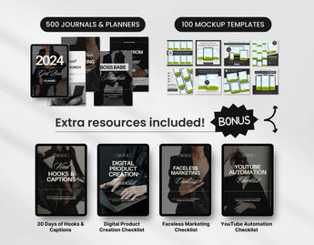Planners and Journals Templates and Bonus Mockup Templates and Checklists Mockup DigiPax