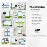 Wall Art Canva Mockup Templates Black Frames DigiPax