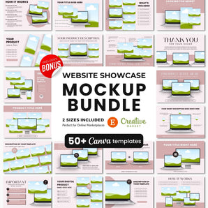 Website Canva Mockups Bundle White Devices DigiPax