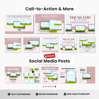 Website Canva Mockups Bundle White Devices DigiPax