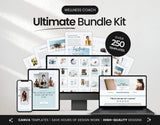 Ultimate Wellness Coach Social Media Templates Bundle Kit Cover Mockup DigiPax
