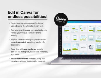 Ultimate Wellness Coach Social Media Templates Bundle Kit Edit in Canva Mockup DigiPax