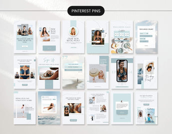 Wellness Coach Pinterest Pin Templates Mockup DigiPax