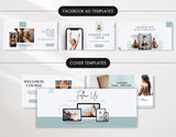 Wellness Coach Facebook Ad Templates and Cover Templates Mockup DigiPax