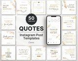 White & Gold Instagram Post Quotes Templates DigiPax