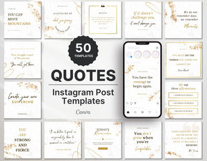 White & Gold Instagram Post Quotes Templates DigiPax