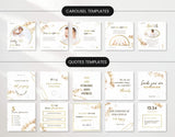 White & Gold Social Media Carousel Templates and Quotes Templates Mockup DigiPax