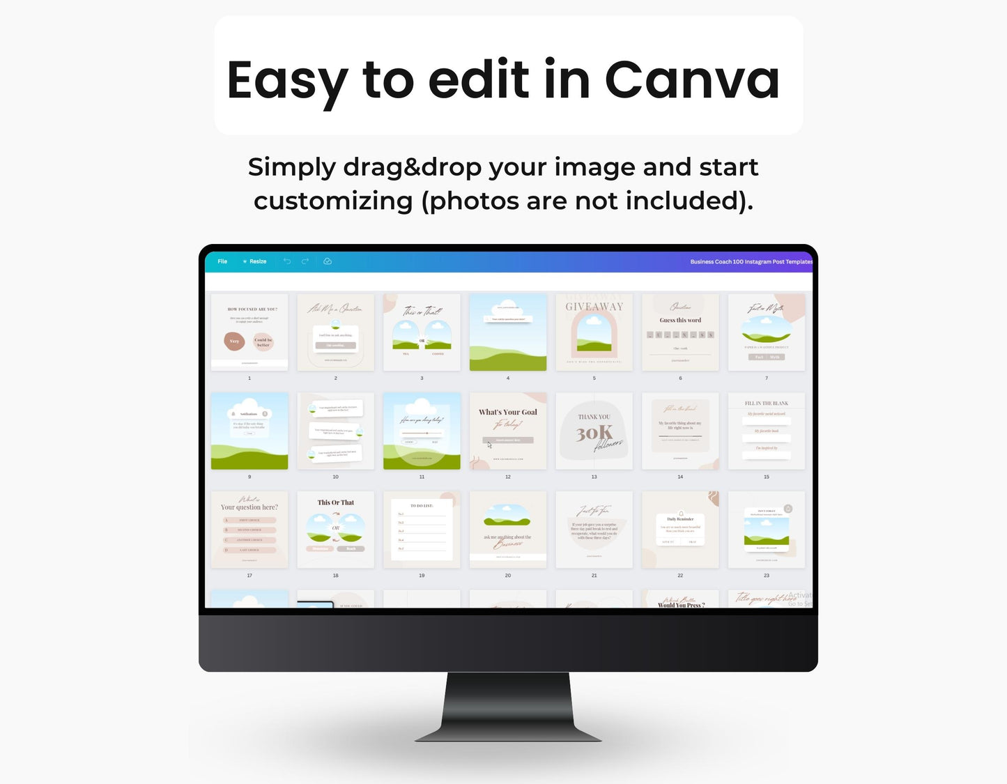 Social Media Templates Bundle Kit for Coaches DigiPax