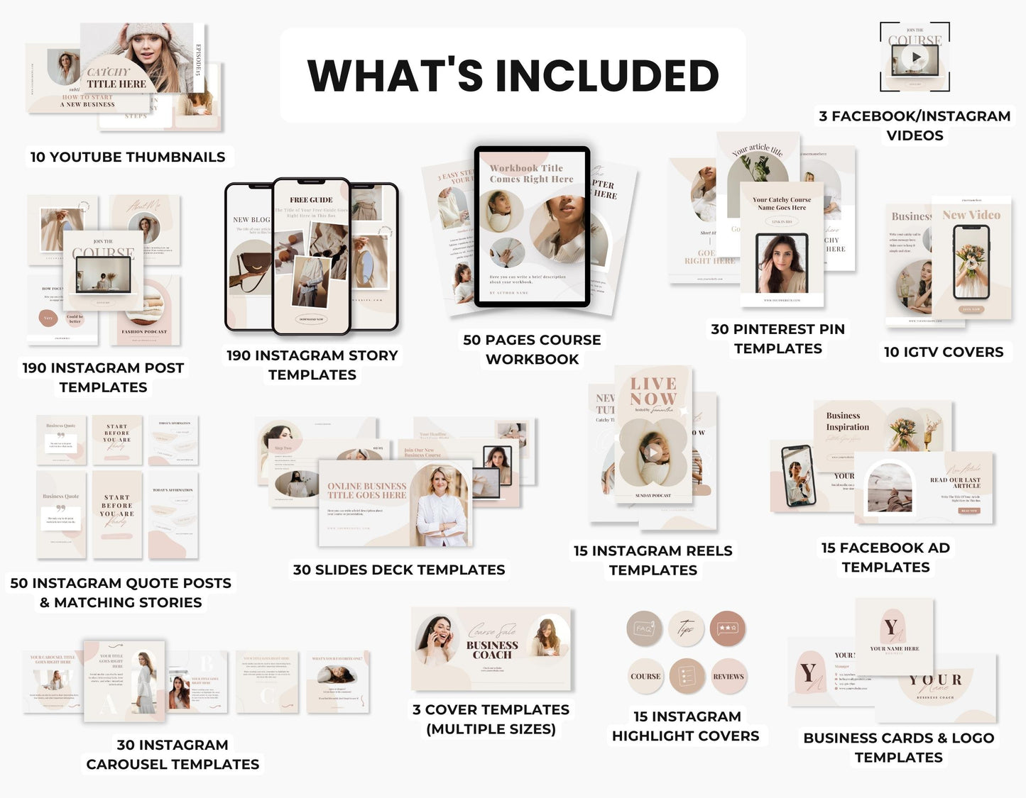 Social Media Templates Bundle Kit for Coaches DigiPax