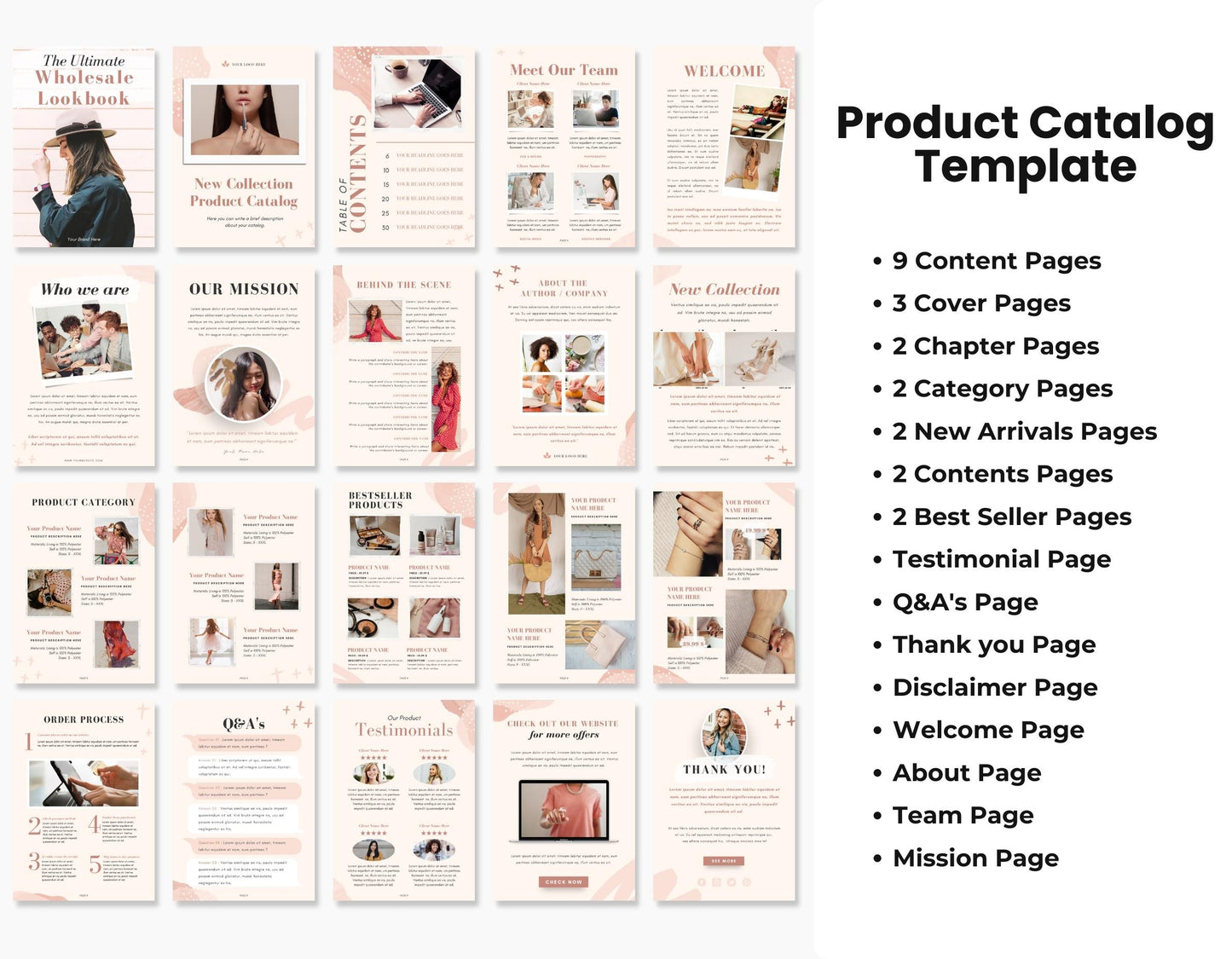 E-Commerce Social Media Templates Bundle Watercolor DigiPax