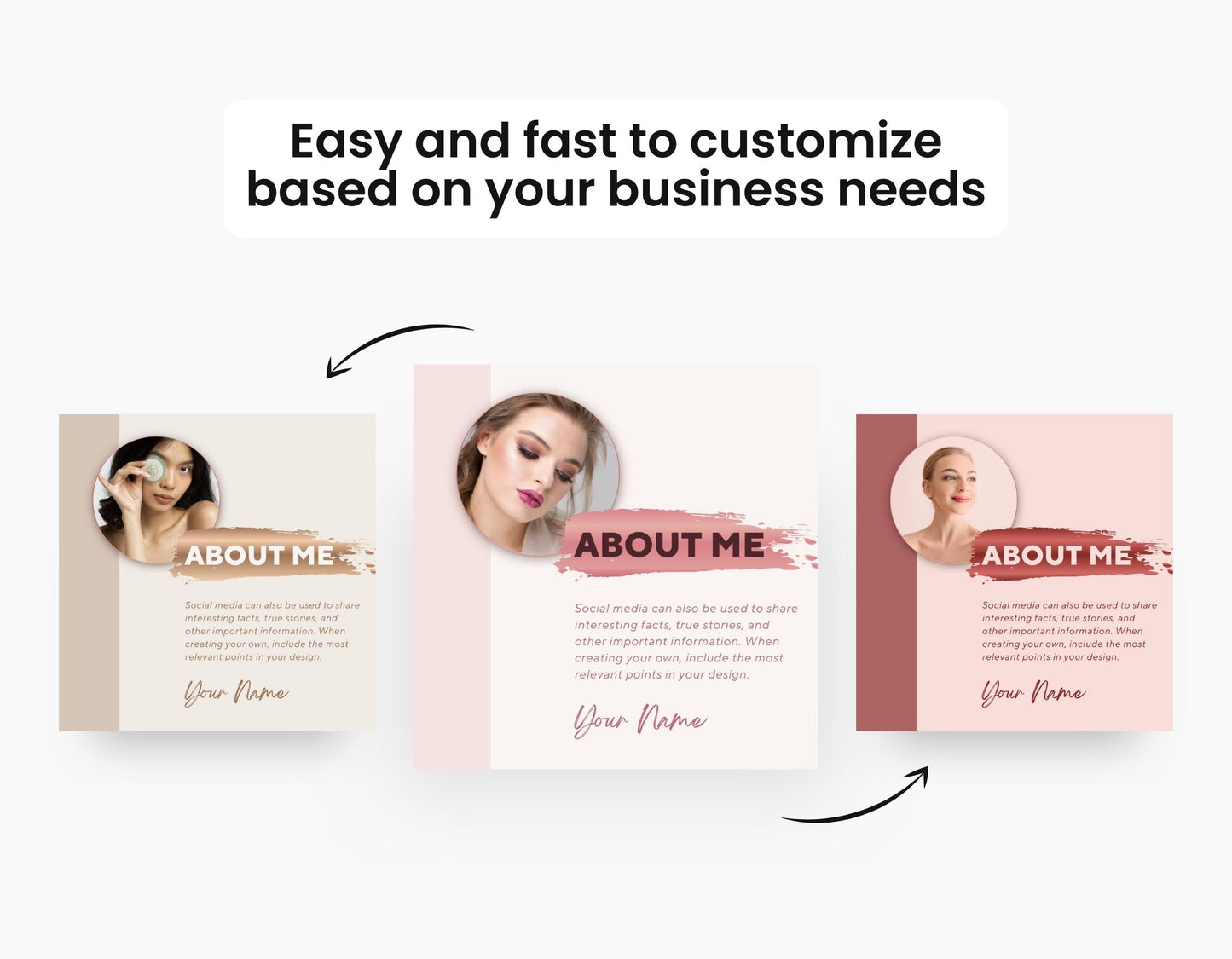 E-Commerce Social Media Templates Bundle Rose Gold DigiPax