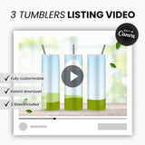 Etsy 3 Skinny Tumblers Listing Video Template Summer DigiPax