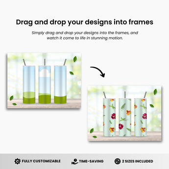 Etsy 3 Skinny Tumblers Listing Video Template Summer DigiPax