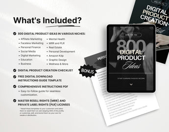 800 Digital Product Ideas with PLR & MRR DigiPax