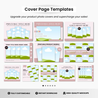 A4 Document Pages Canva Mockup Templates Bundle Pink DigiPax