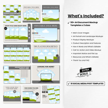 A4 Document Pages Canva Mockup Templates Bundle DigiPax