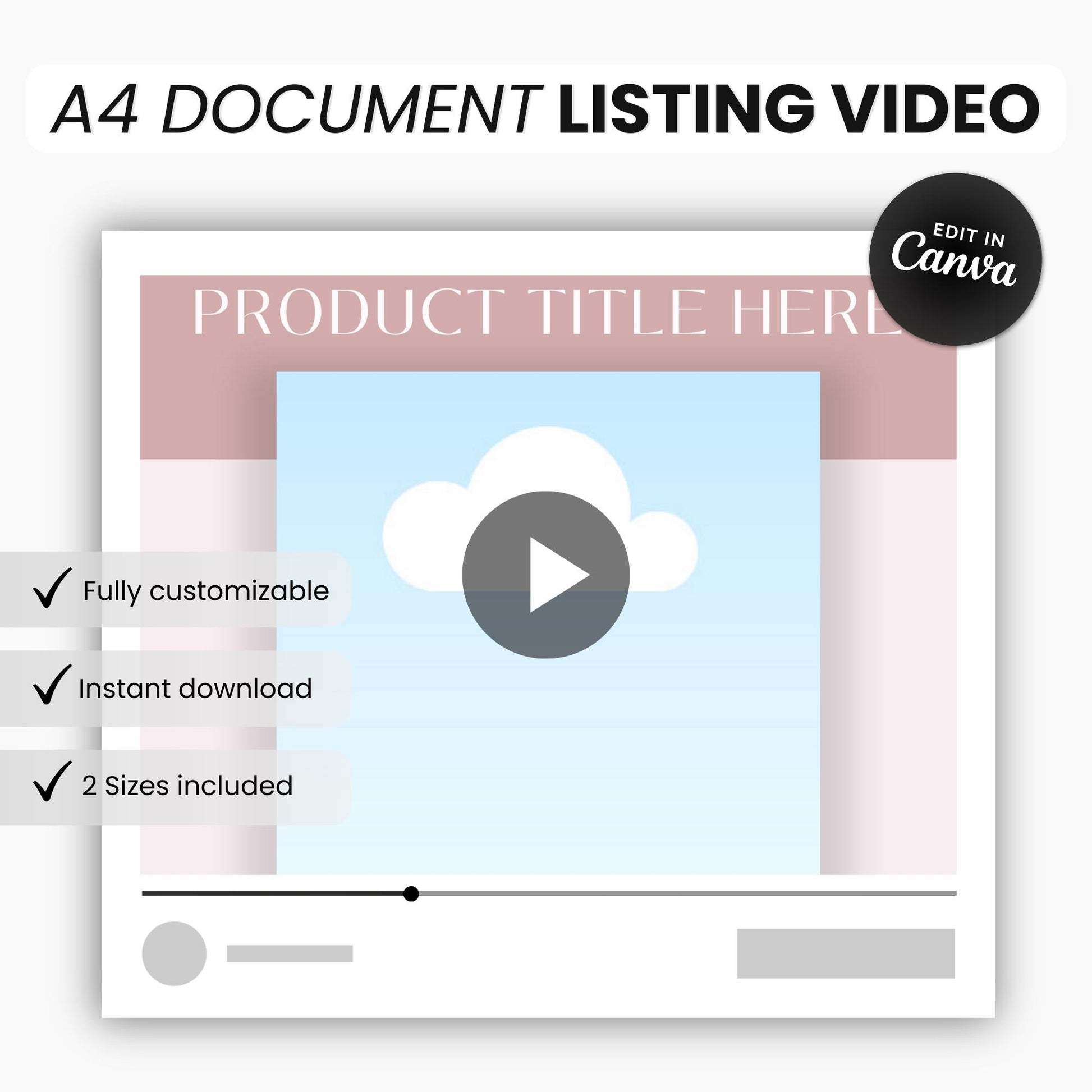 Etsy A4 Document Listing Video Template DigiPax