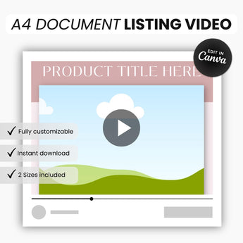 Etsy A4 Landscape Document Listing Video Template DigiPax