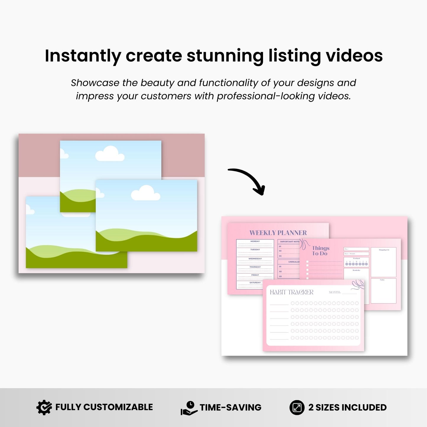 Etsy A4 Landscape Document Listing Video Template DigiPax