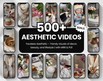 500 Aesthetic Faceless Videos for Instagram Reels & TikTok with PLR & MRR DigiPax