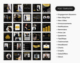 Black & Gold Social Media Post Templates Bundle Kit Mockup DigiPax