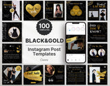 Black & Gold Instagram Post Templates DigiPax