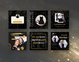 Instagram Post Templates Black & Gold 6 posts mockup