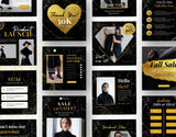 Instagram Post Templates Black & Gold various posts mockup
