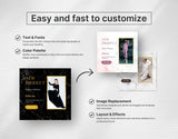 Instagram Post Templates Black & Gold easy to edit mockup