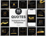 Instagram Quotes Post Templates Black & Gold Cover Mockup