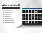 Instagram Quotes Post Templates Black & Gold What is Included mockup