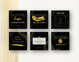 Instagram Quotes Post Templates Black & Gold 6 posts mockup