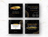 Instagram Quotes Post Templates Black & Gold 4 posts mockup