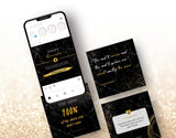 Instagram Quotes Post Templates Black & Gold phone posts mockup