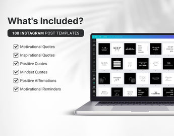Quotes Instagram Post Templates Black & White what is included mockup
