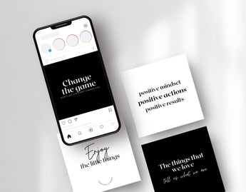 Quotes Instagram Post Templates Black & White phone posts mockup