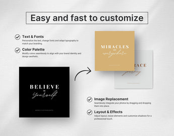 Quotes Instagram Post Templates Black & White easy to edit mockup