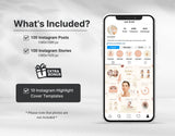 Beauty Instagram Templates Bundle Kit What is included mockup
