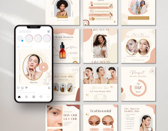 Beauty Instagram Templates Bundle Kit posts mockup