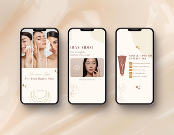 Beauty Instagram Templates Bundle Kit phone stories mockup