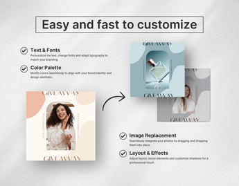 Beauty Instagram Templates Bundle Kit easy to edit mockup
