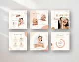 Boho Beauty Instagram Post Templates 6 posts mockup