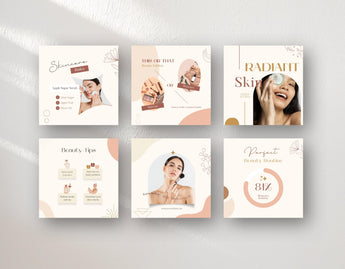 Boho Beauty Instagram Post Templates 6 posts mockup
