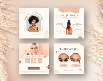 Boho Beauty Instagram Post Templates 4 posts mockup